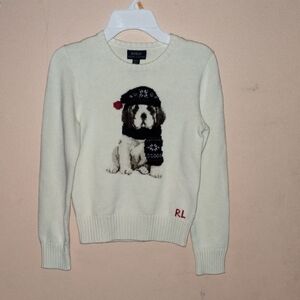 Ivory Sweater with Dog Design